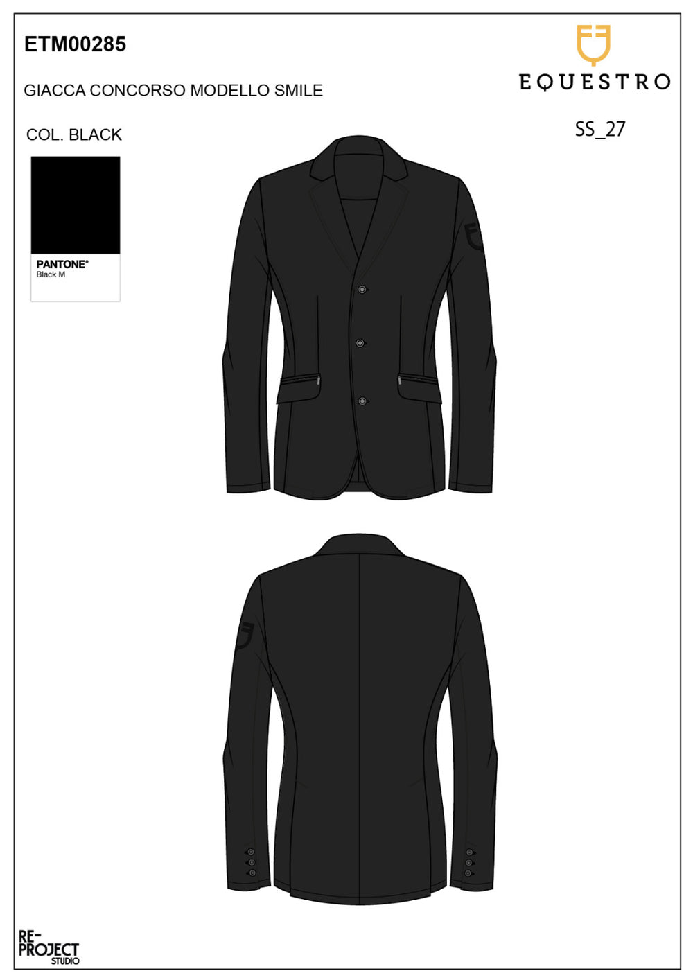 Men's Girasol competition jacket with embosse BLACK