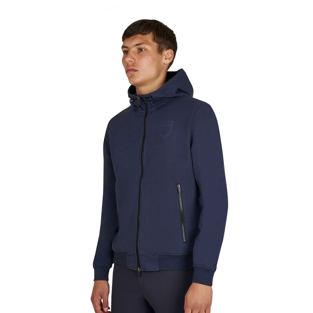 Men's sweatshirt with adjustable hood and zip NAVY BLAZER (19-3923)