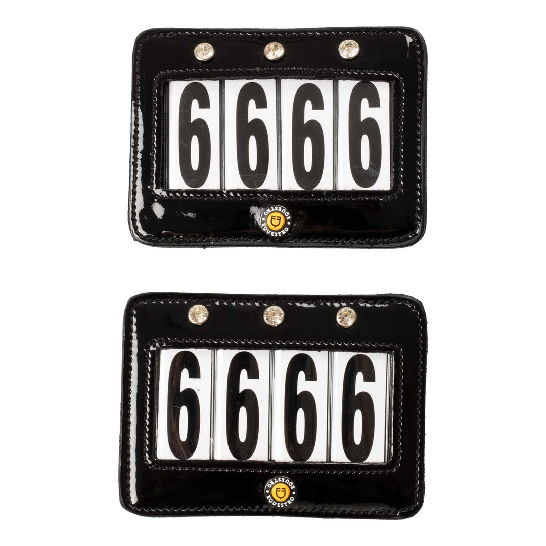 4 digits competition number holder with cryst BLACK
