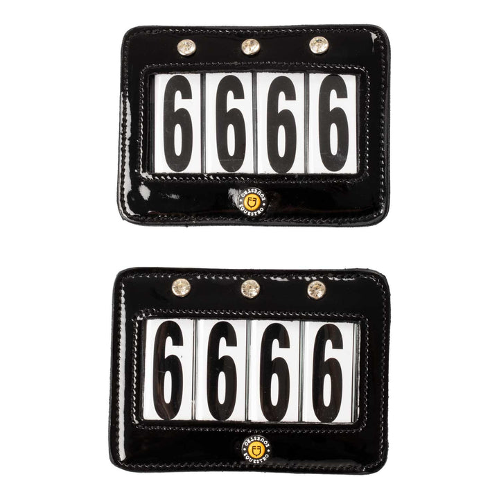 4 digits competition number holder with cryst BLACK