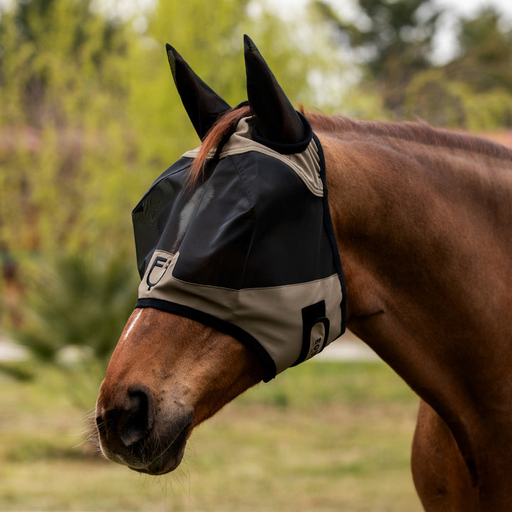 Fly mask with front logo WALNUT (18-1112)