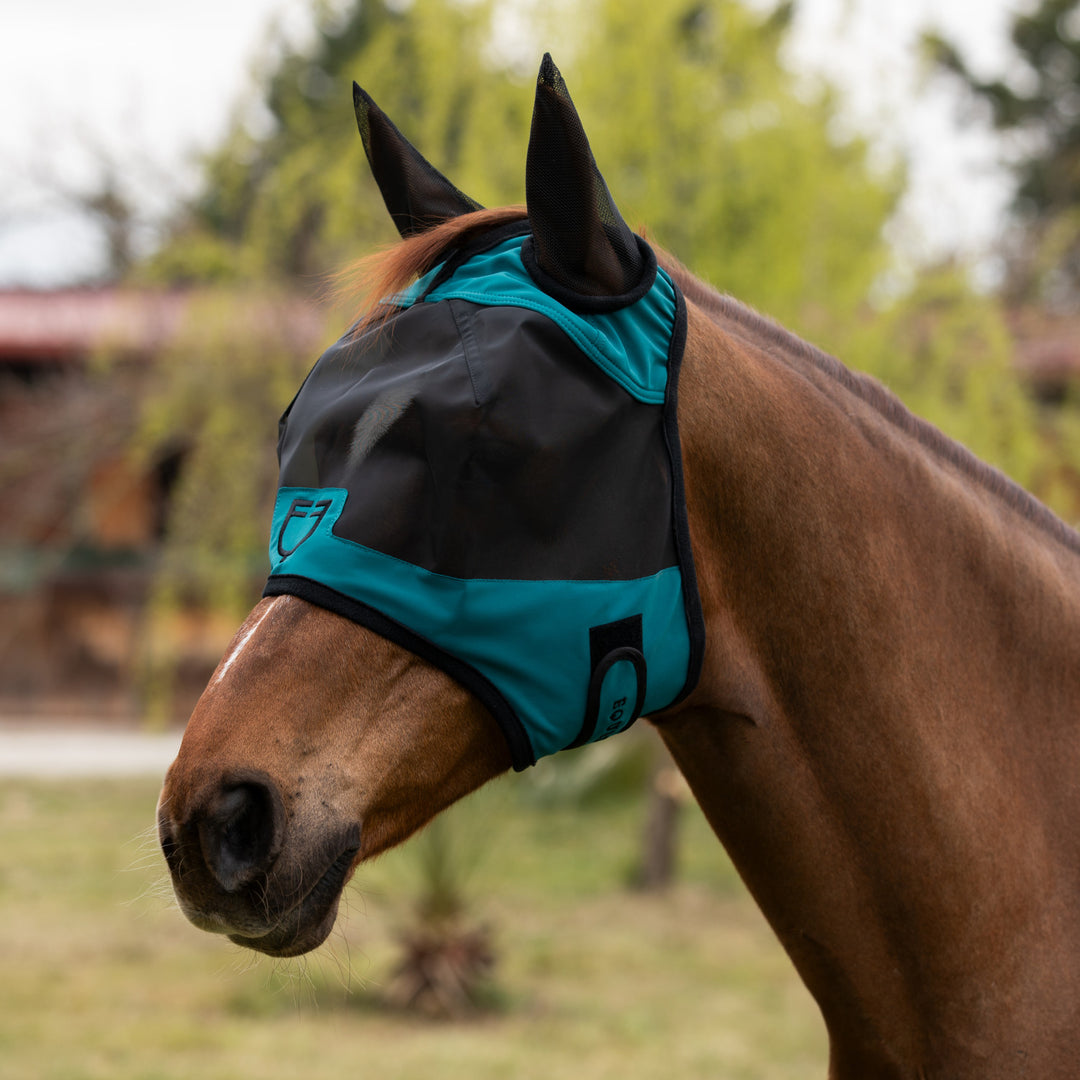 Fly mask with front logo PETROL (548C)
