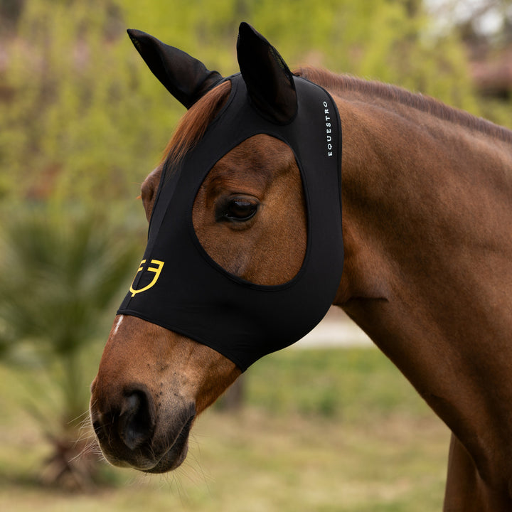 Elastane fly mask without eye net BLACK