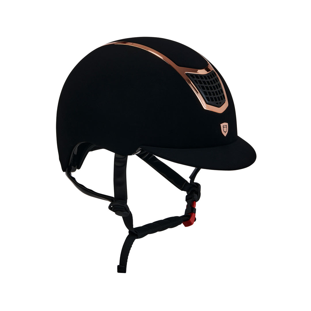 Helmet with colored velvet frame BLACK/ROSE GOLD