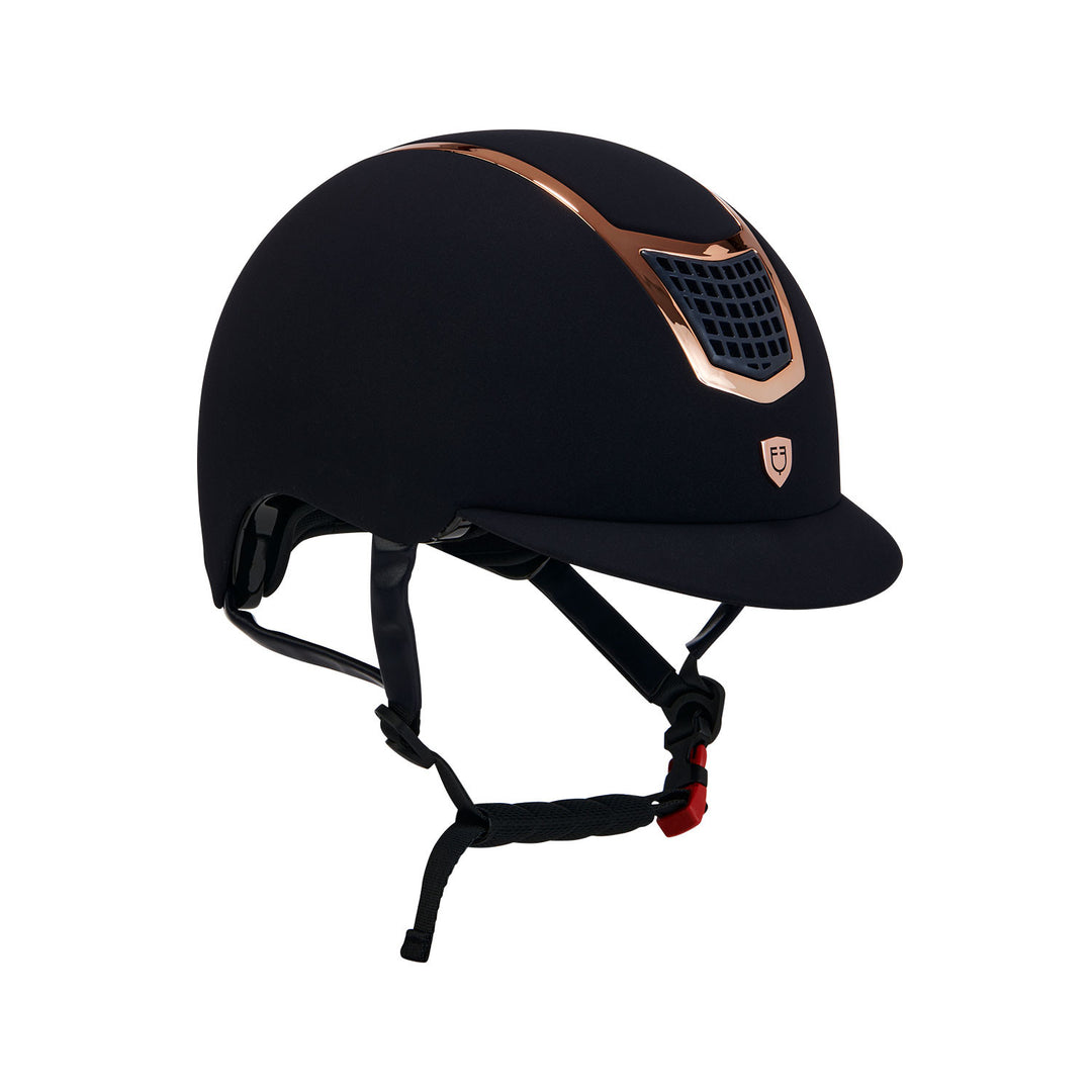 Helmet with colored velvet frame NAVY/ROSE GOLD