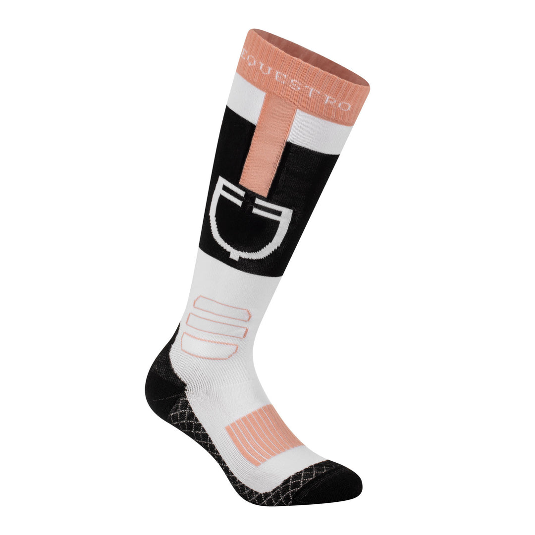 Sock in technical and breathable fabric with  BLACK/WHITE/PINK