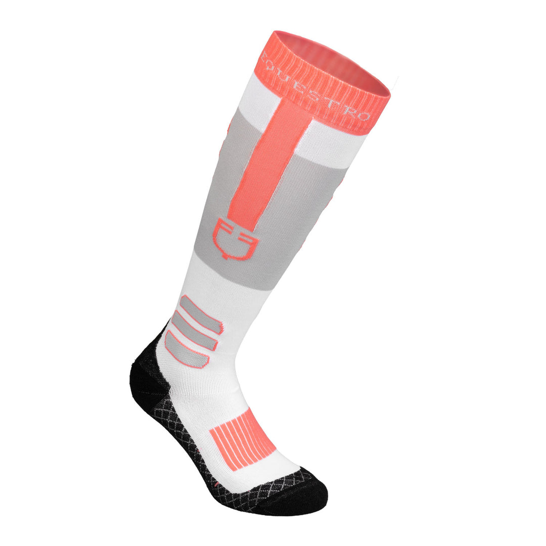 Sock in technical and breathable fabric with  DESERT FLOWER(15-1435)/HARBOR MIST(14-4202)/WHITE