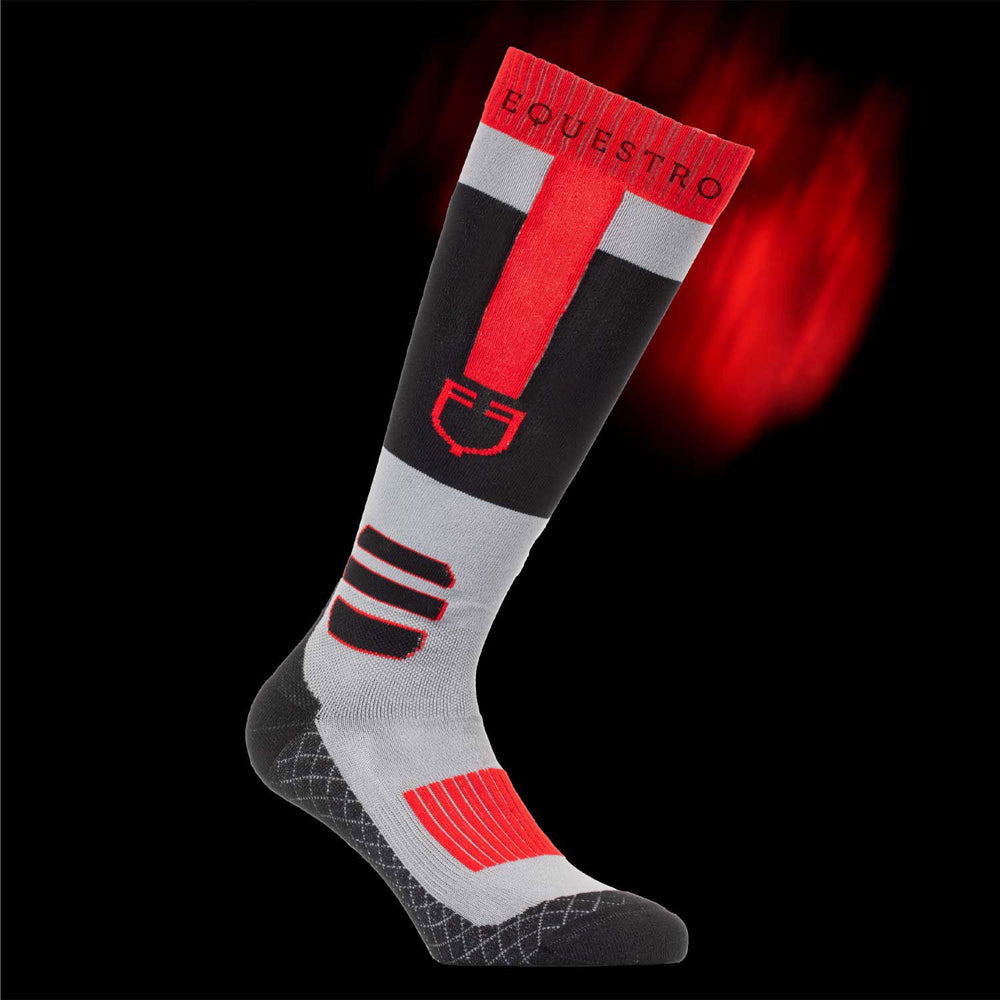 Unisex socks in breathable technical fabric BLACK/GREY/RED