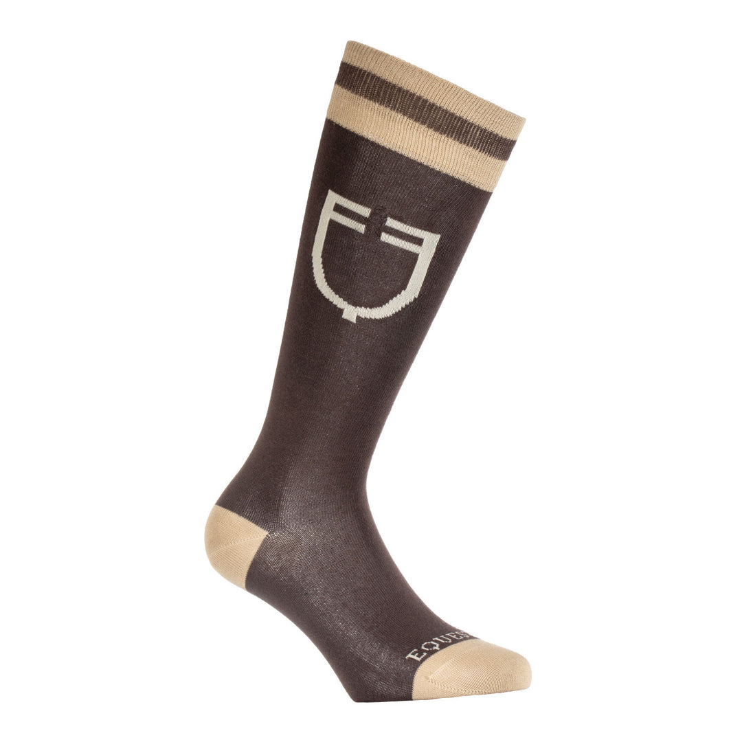 Unisex College technical socks MARRON(181415)/ANTIQUE WHITE (11-0105)