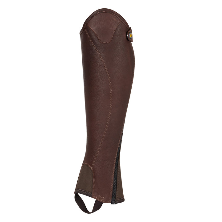 Unisex soft leather gaiters with side zip BROWN
