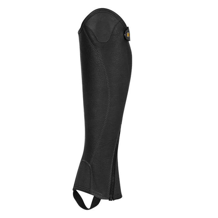 Unisex short leather gaiters with side zip BLACK