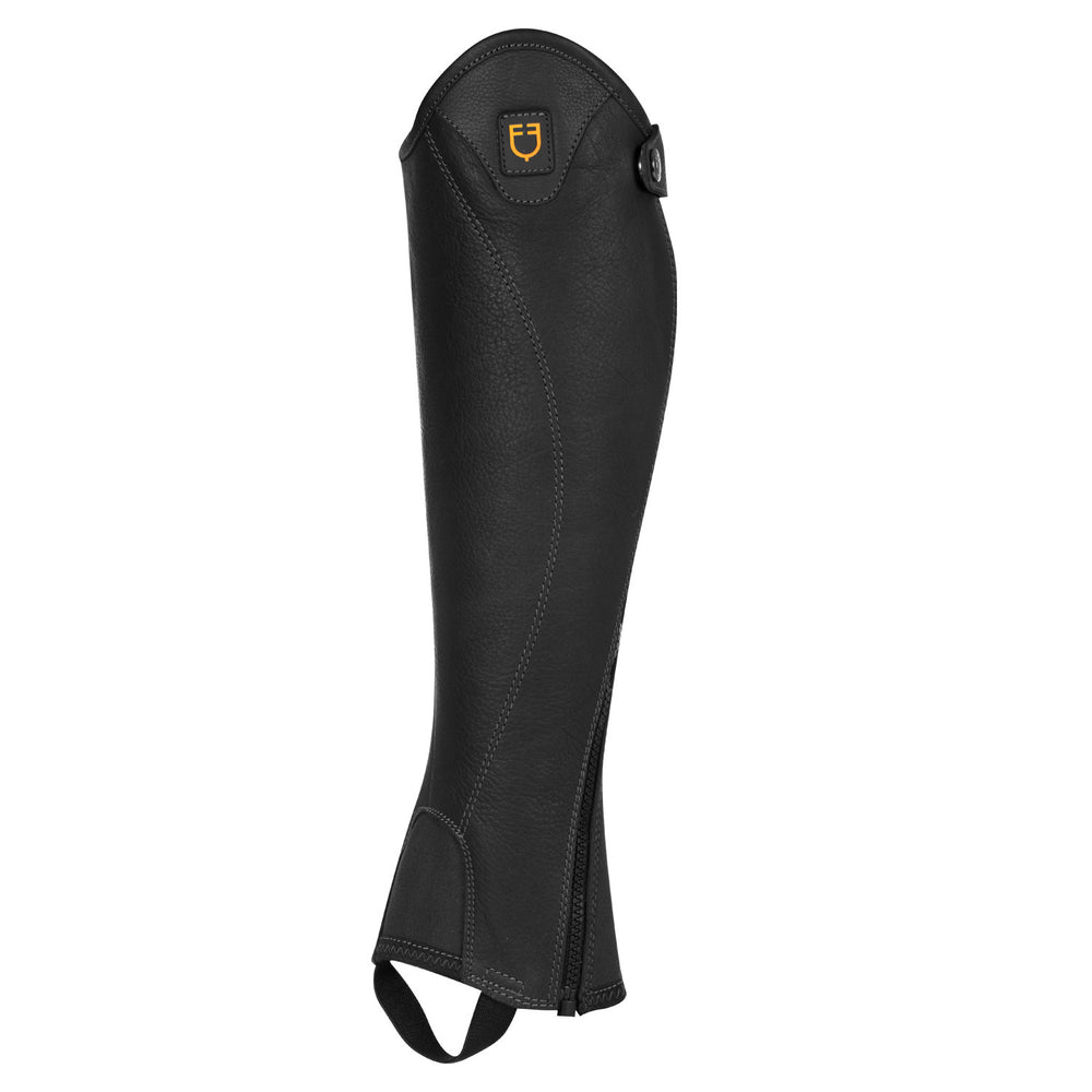 Unisex soft leather gaiters with side zip BLACK