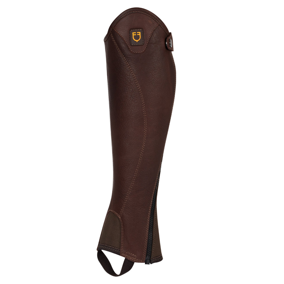 Unisex soft leather gaiters with side zip BROWN