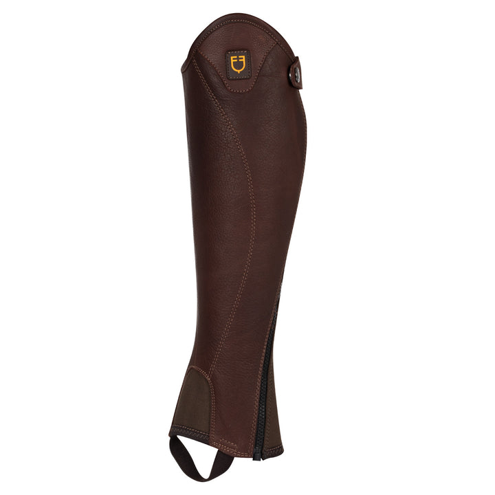 Unisex soft leather gaiters with side zip BROWN