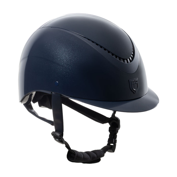Glossy helmet with eco-leather strap and narr NAVY/NAVY MATT