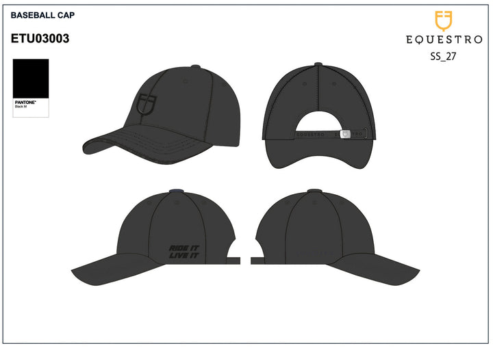 Unisex baseball cap BLACK/BLACK