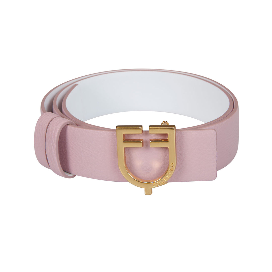 Double face smooth leather belt GOLD/PINK-WHITE