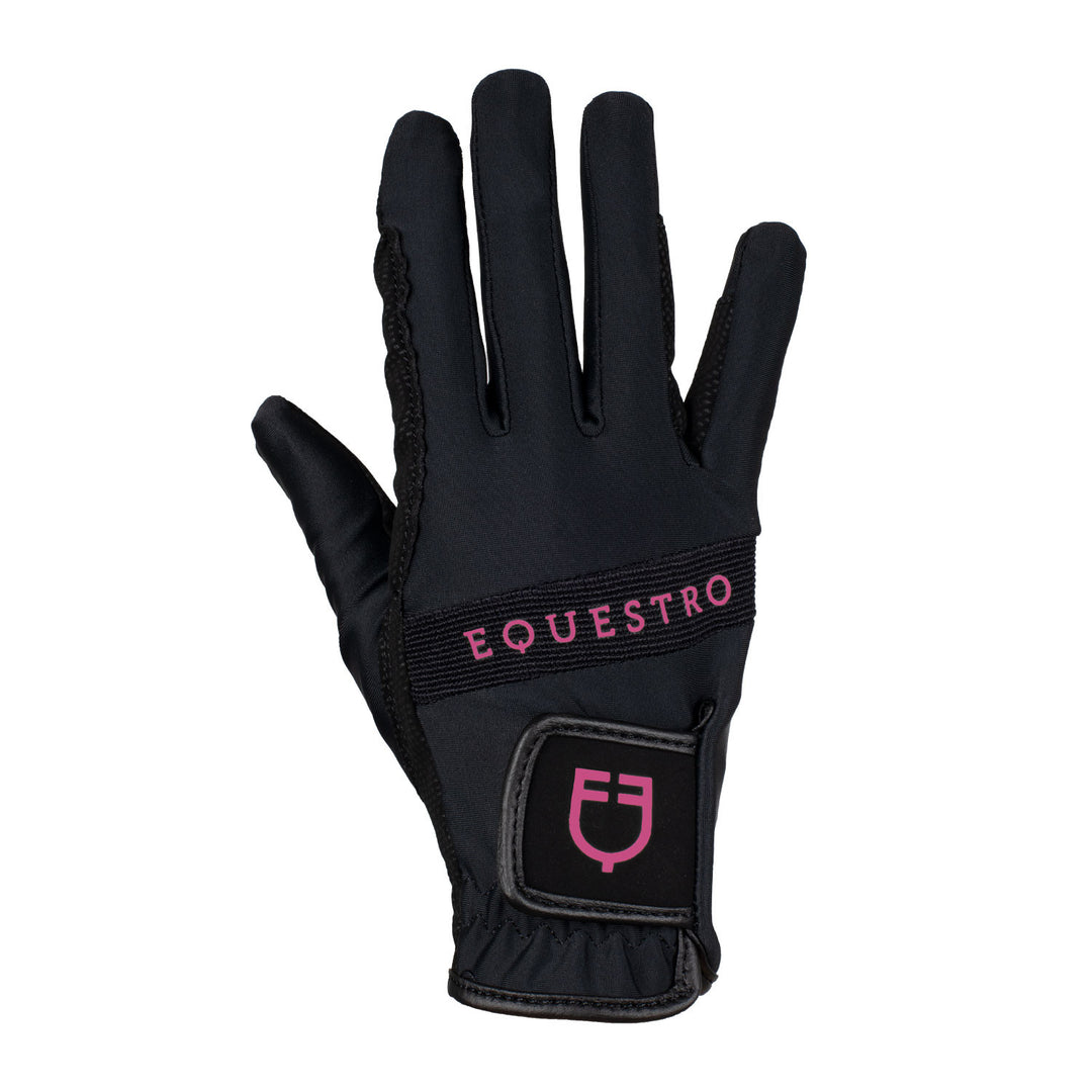 Gloves in technical fabric with multicolor lo BLACK/FUCSIA