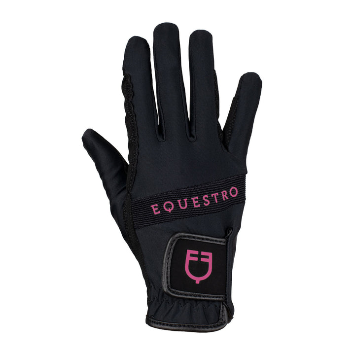 Gloves in technical fabric with multicolor lo BLACK/FUCSIA