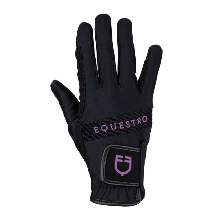 Gloves in technical fabric with multicolor lo BLACK/PURPLE
