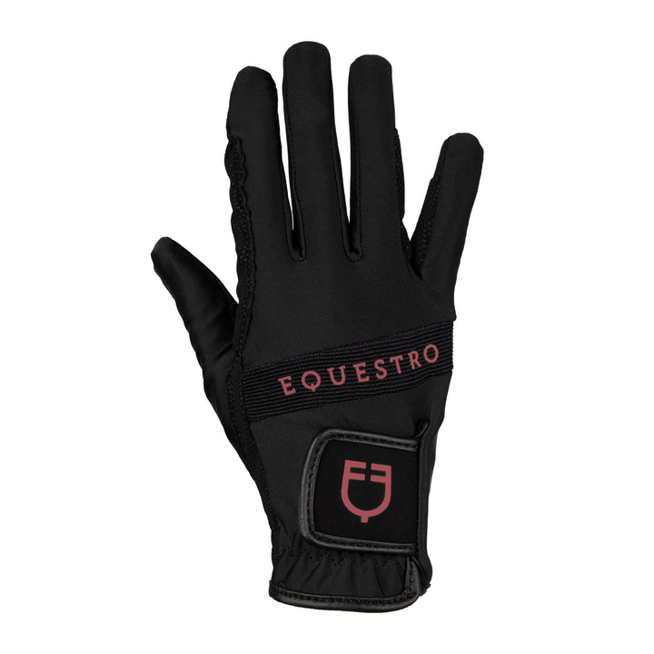Gloves in technical fabric with multicolor lo BLACK/REDWOOD (18-1443)