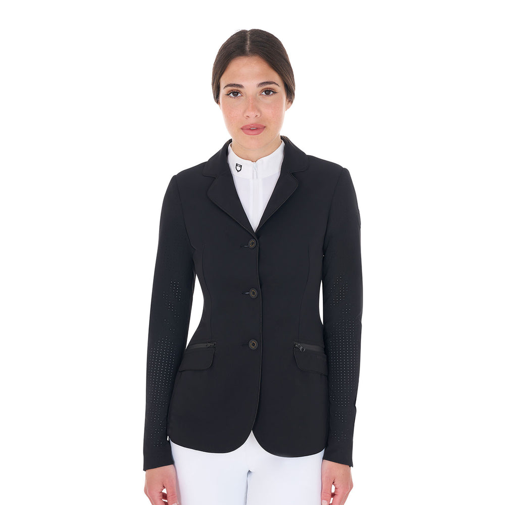 Women's competition jacket three buttons perf BLACK