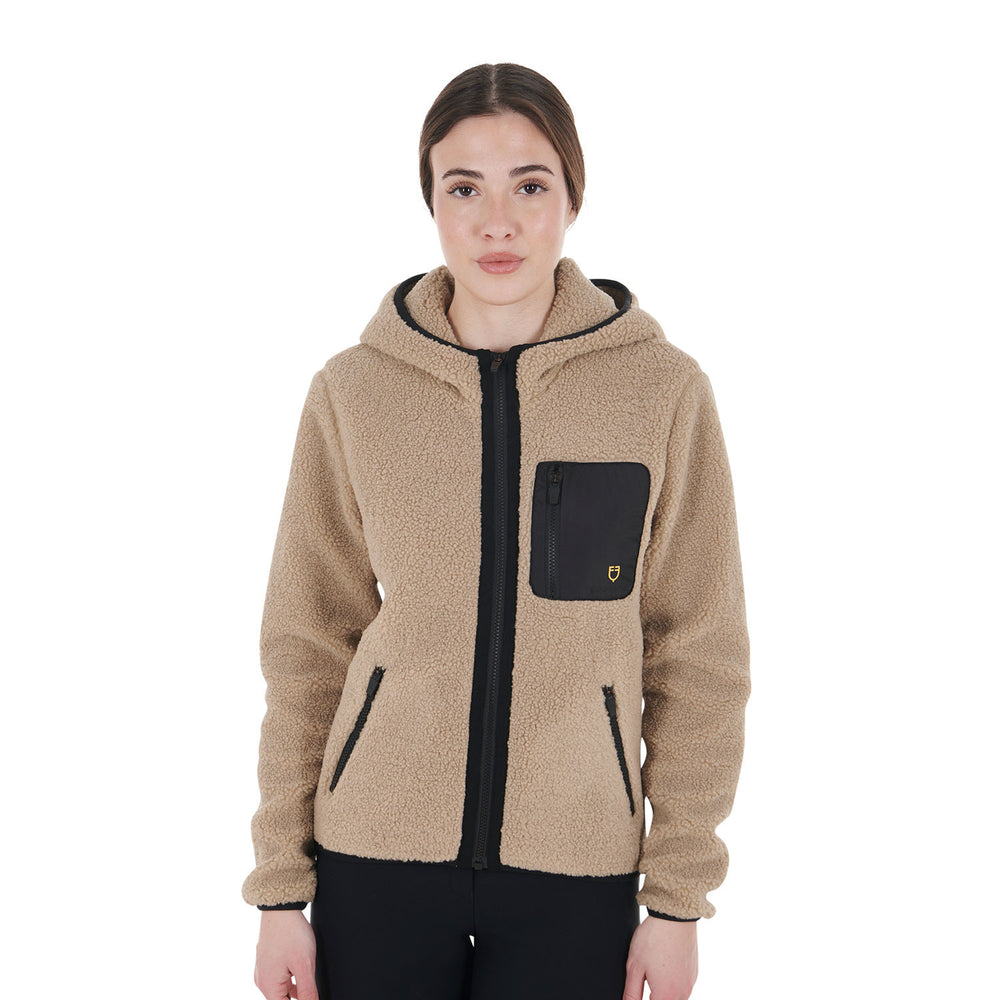 Women's sweatshirt in fleece with front pocke INCENSE (16-1010)