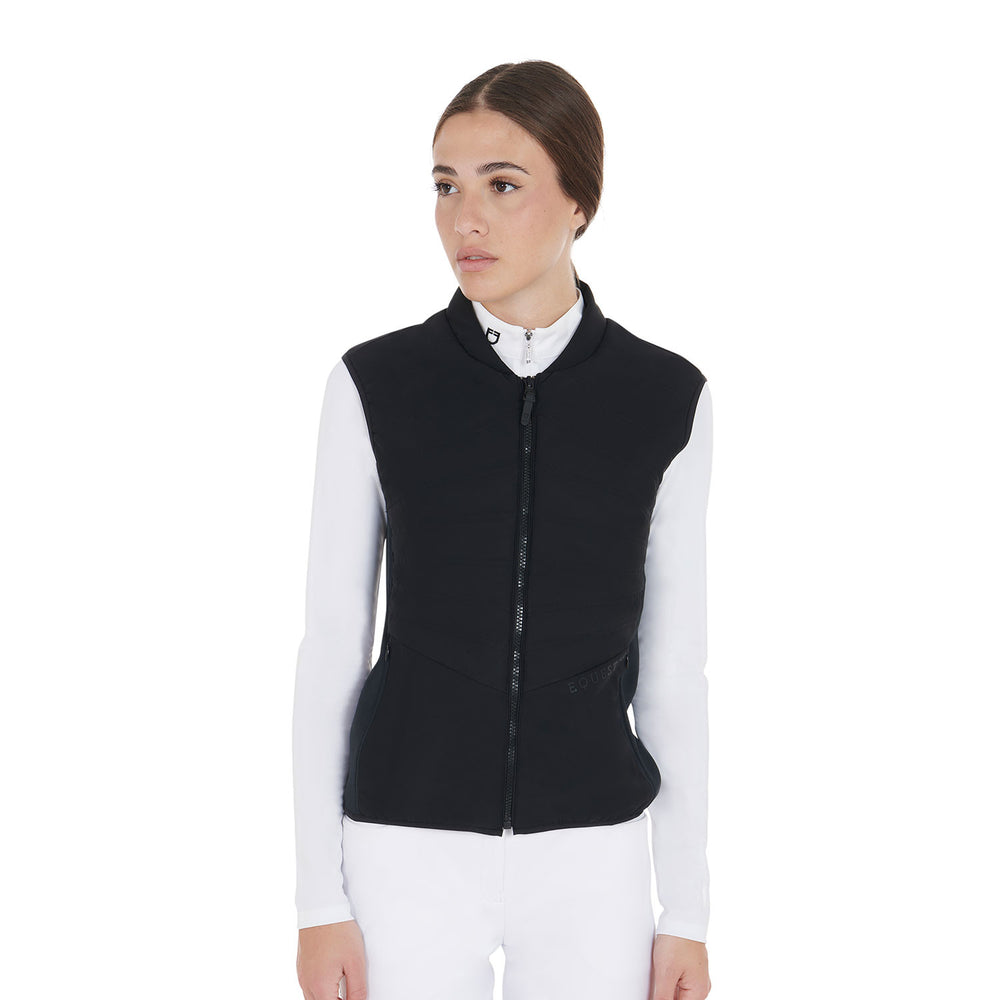 Women's slim fit vest in technical fabric BLACK