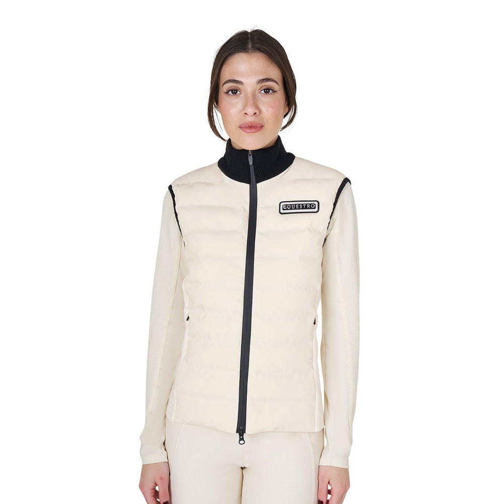 Women's zippered vest technical blend ANTIQUE WHITE (11-0105)