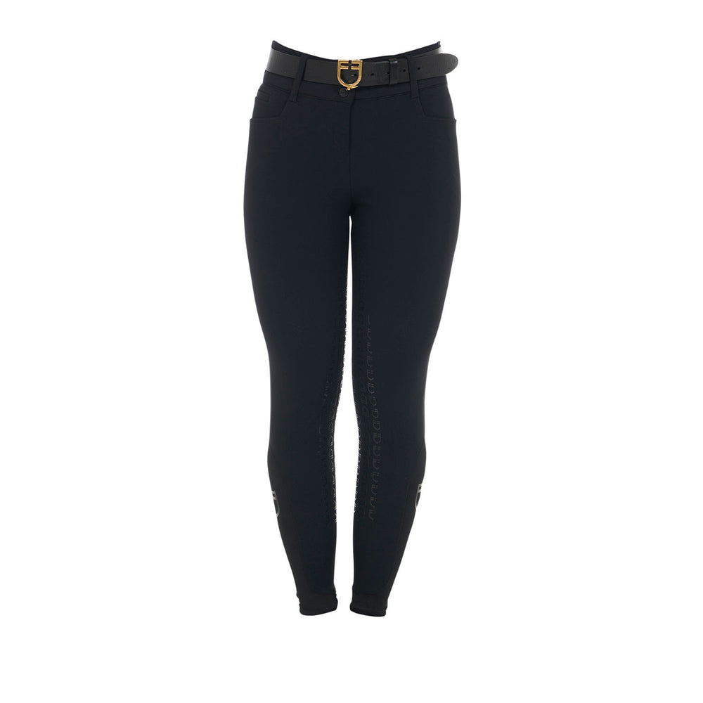 Women's high-waisted full grip breeches BLACK