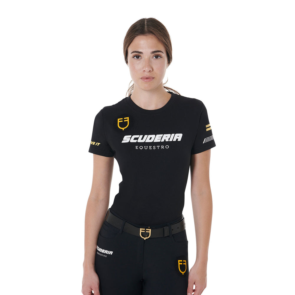 Scuderia Equestro women's slim fit T-shirt BLACK