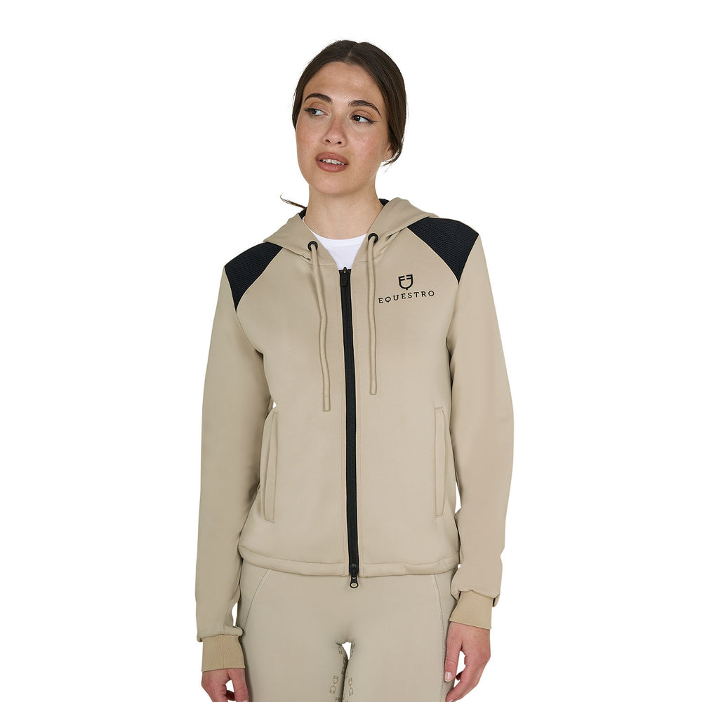 Women's cropped hoodie OXFORD TAN (15-1306)