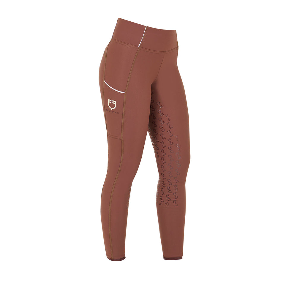 Women's fleece lining leggings MARRON(181415)/ANTIQUE WHITE (11-0105)