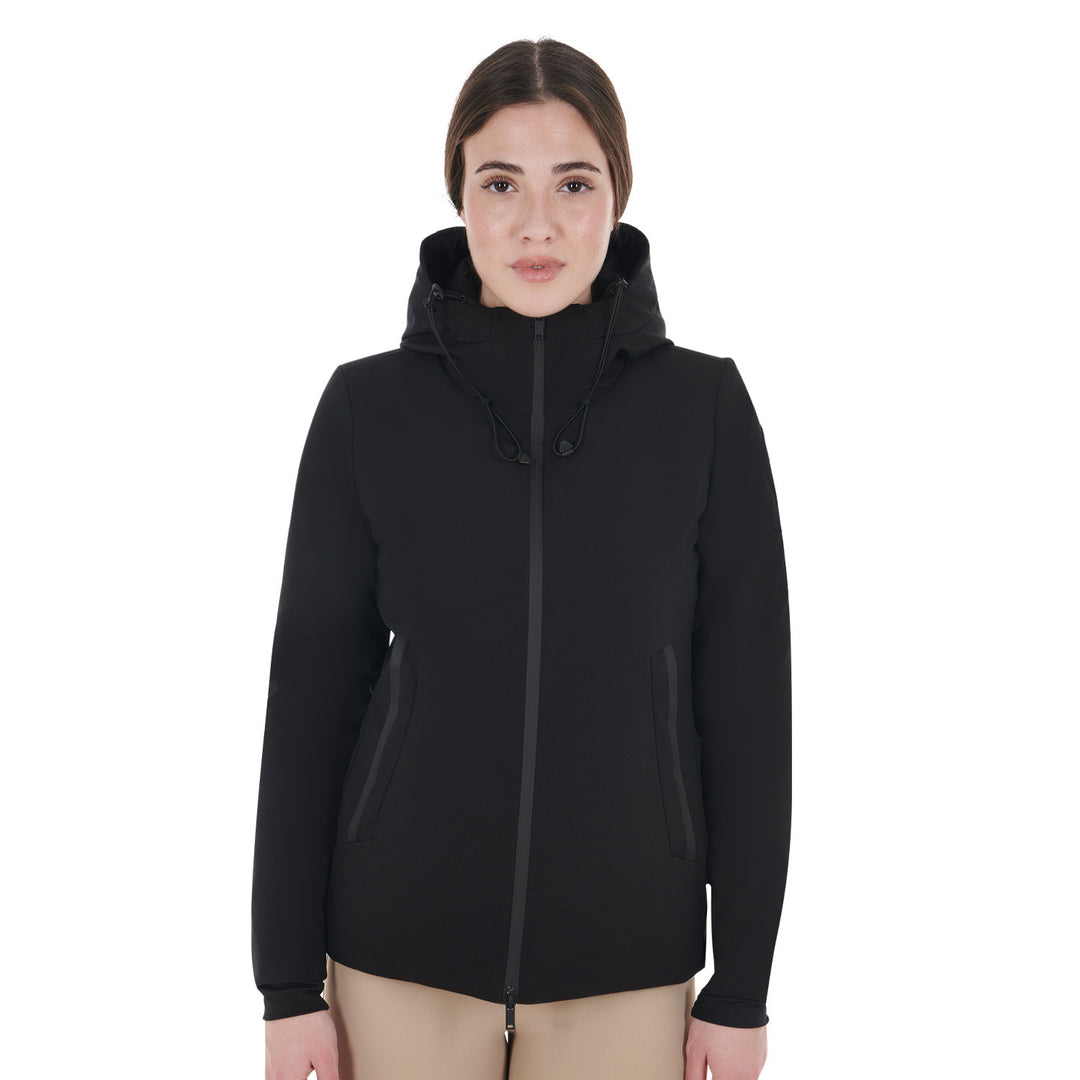 Down jacket water and wind repellent BLACK