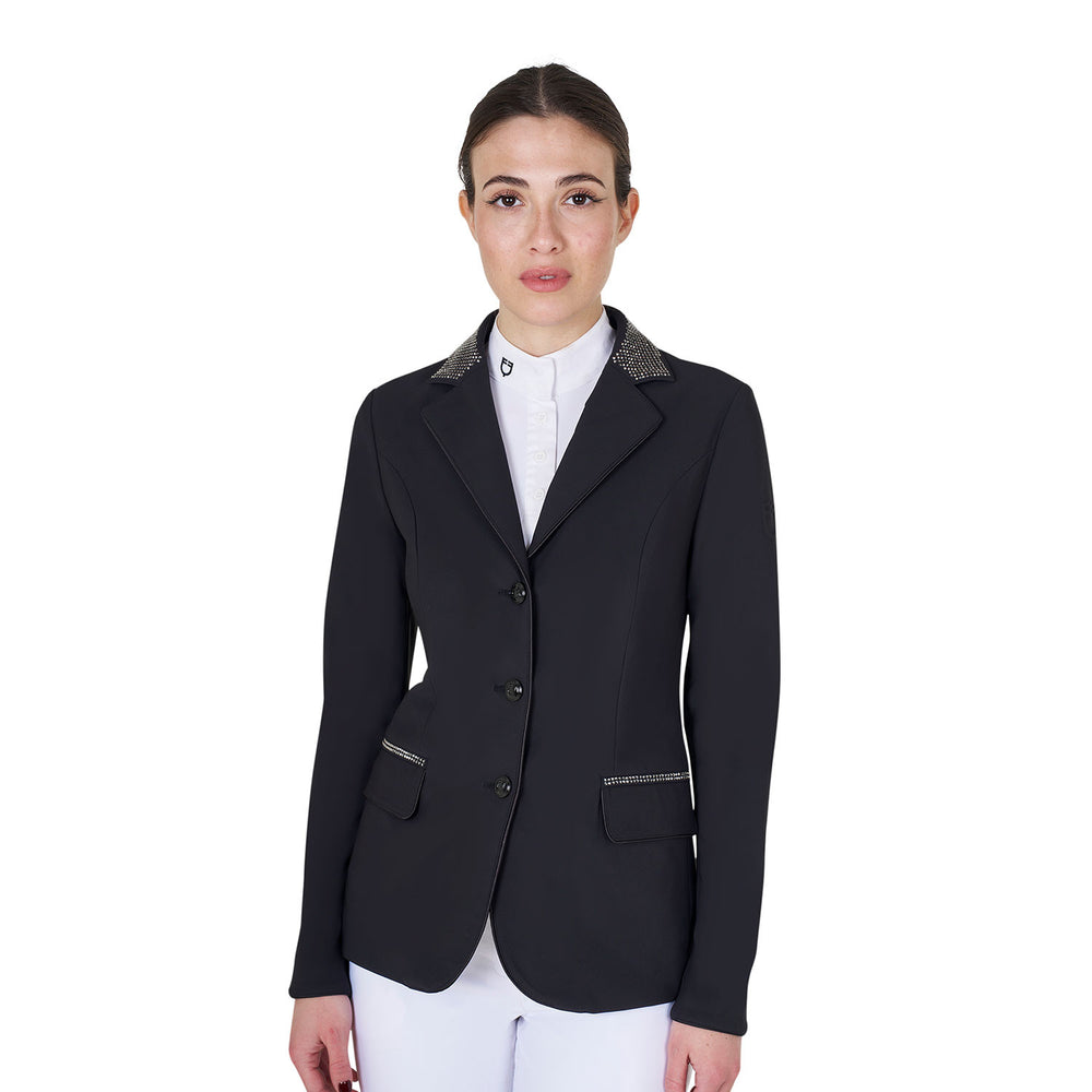 Women's competition jacket with rhinestones BLACK
