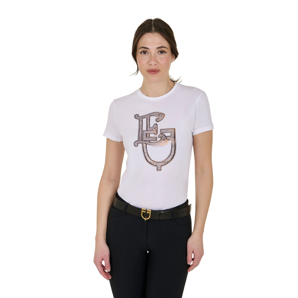 Women's Lamina Monogram cotton T-shirt WHITE