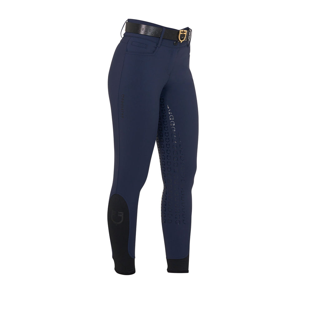 Women's high-waisted knee grip breeches with  NAVY BLAZER (19-3923)