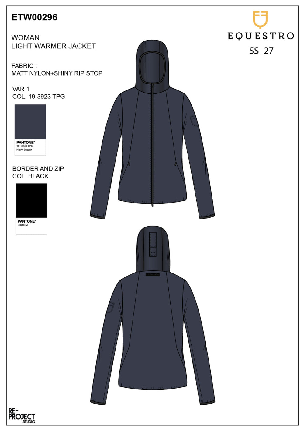 Women's softshell jacket Foldable line NAVY BLAZER (19-3923)