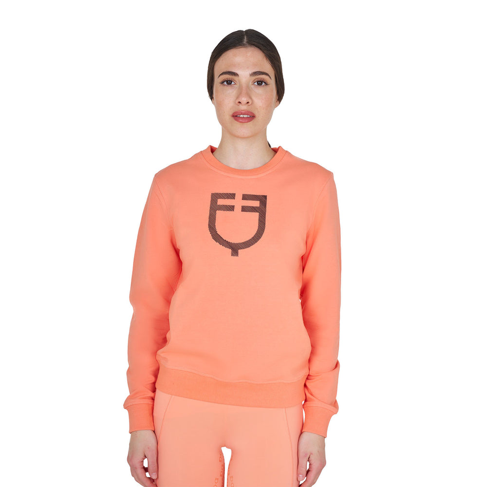 Women's crewneck sweatshirt with chest logo DESERT FLOWER