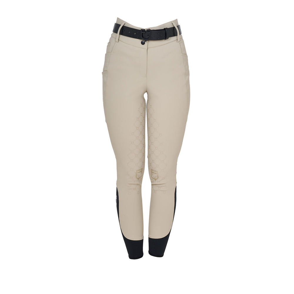 Women's high-waisted monogram breeches OXFORD TAN (15-1306)