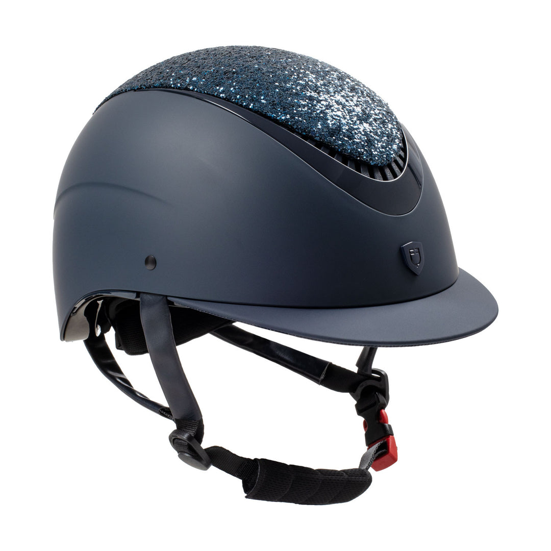 Narrow visor helmet with rhinestones EN 1384- NAVY/NAVY SHINY