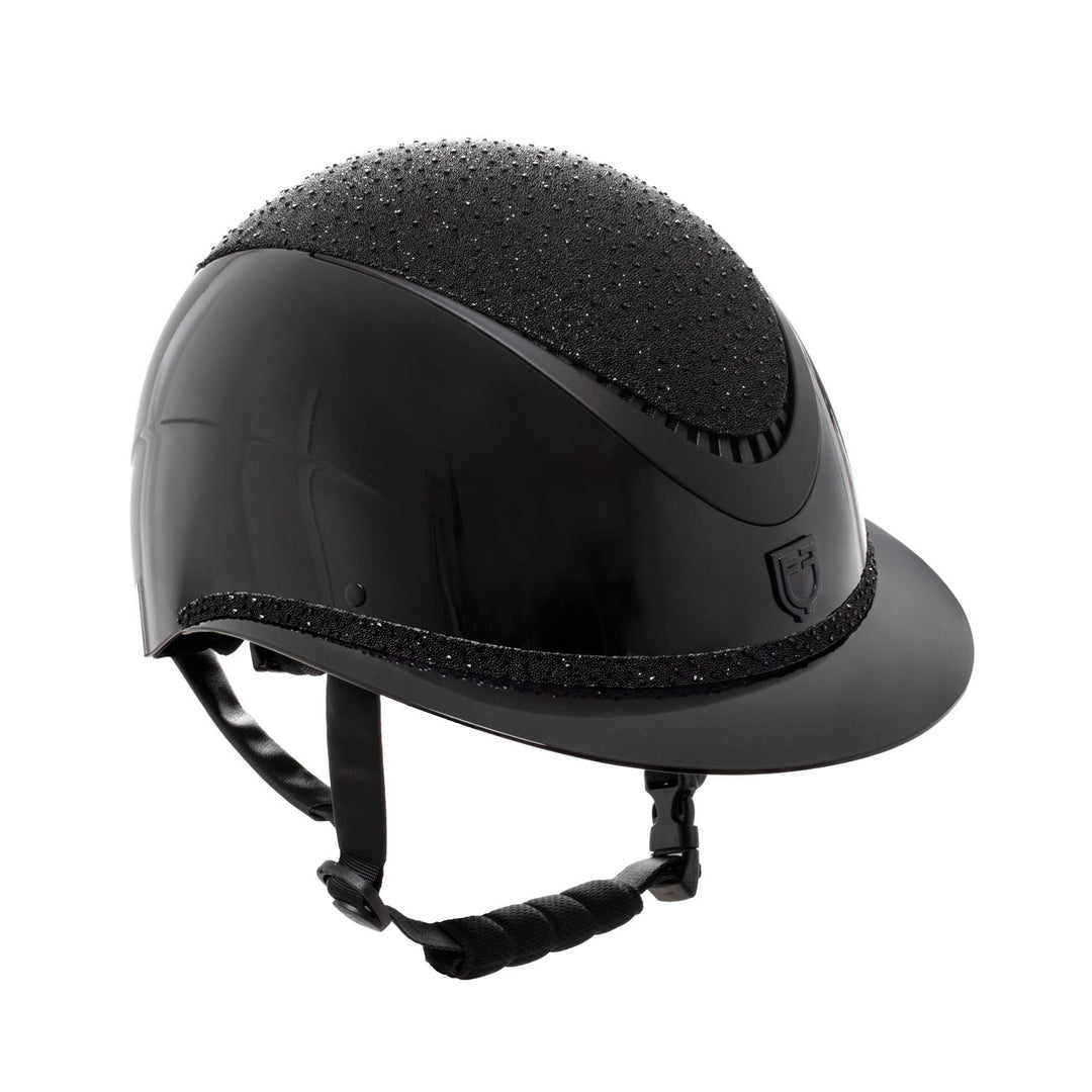 Helmet with wide visor and rhinestones homolo BLACK/BLACK