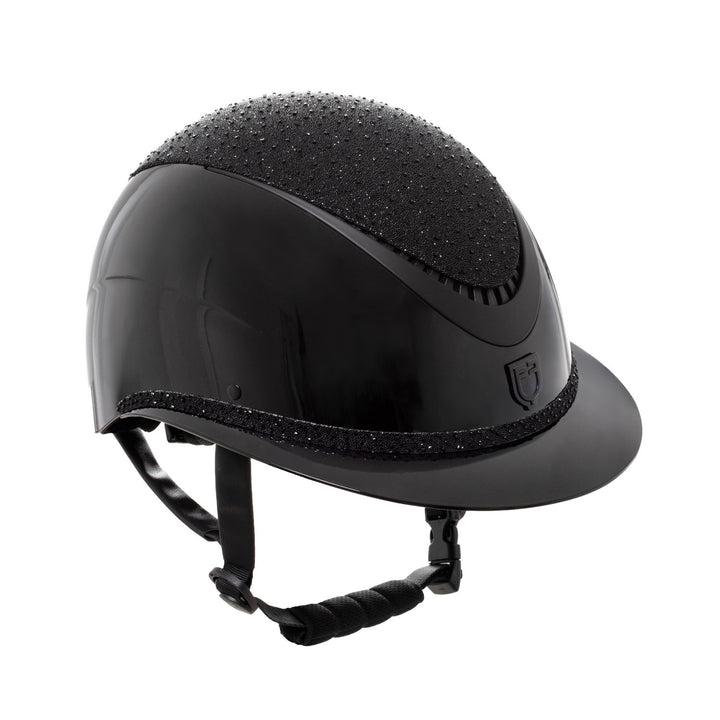 Helmet with wide visor and rhinestones homolo BLACK/BLACK