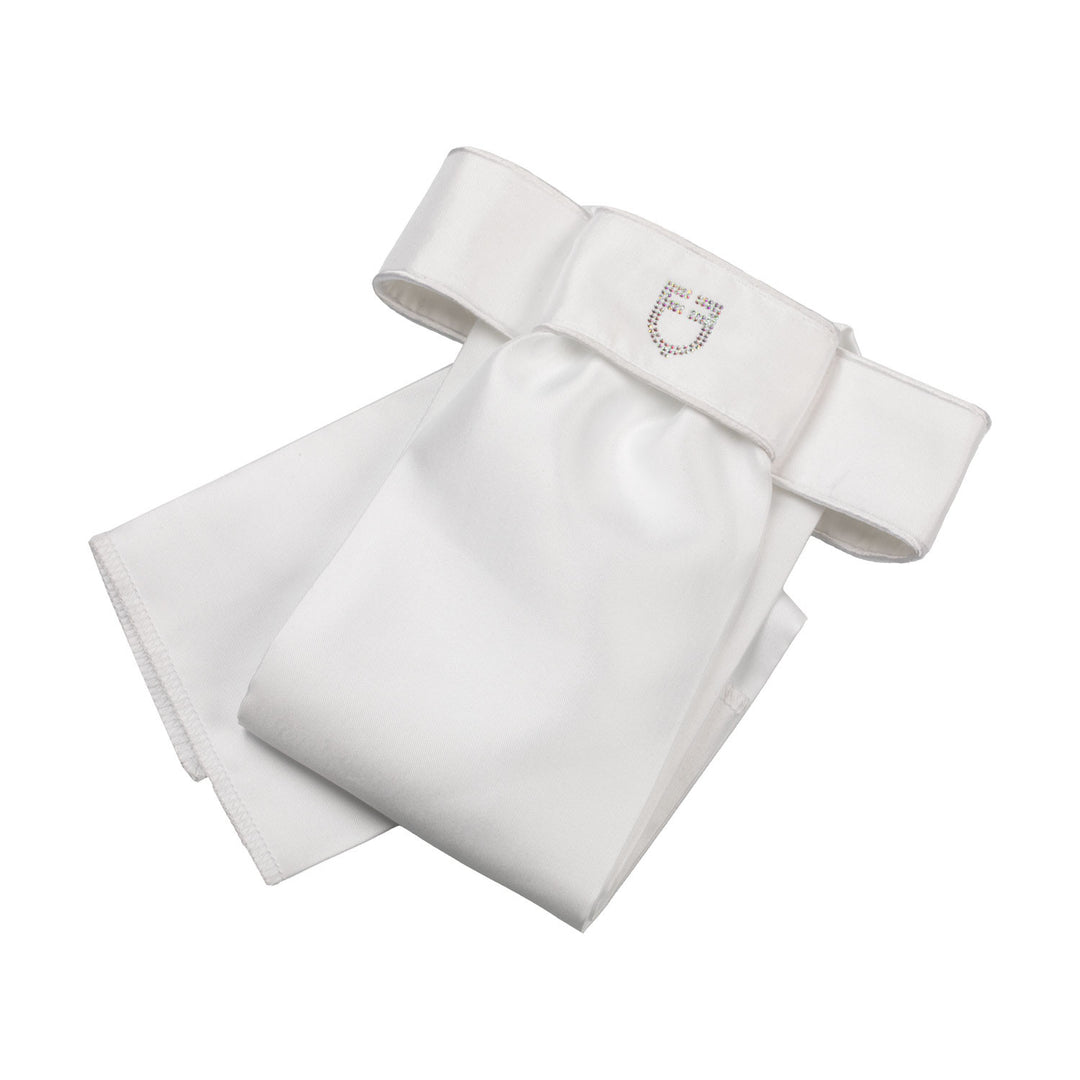 Dressage plastron rhinestone logo WHITE/WHITE