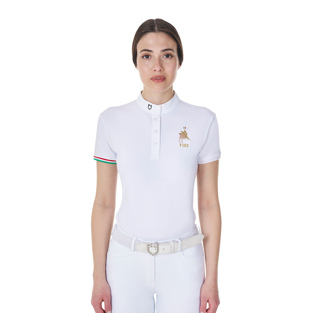 Women's slim fit competition polo shirt Eques WHITE