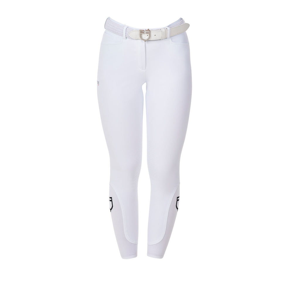 Women's knee grip breeches Equestro X FISE WHITE