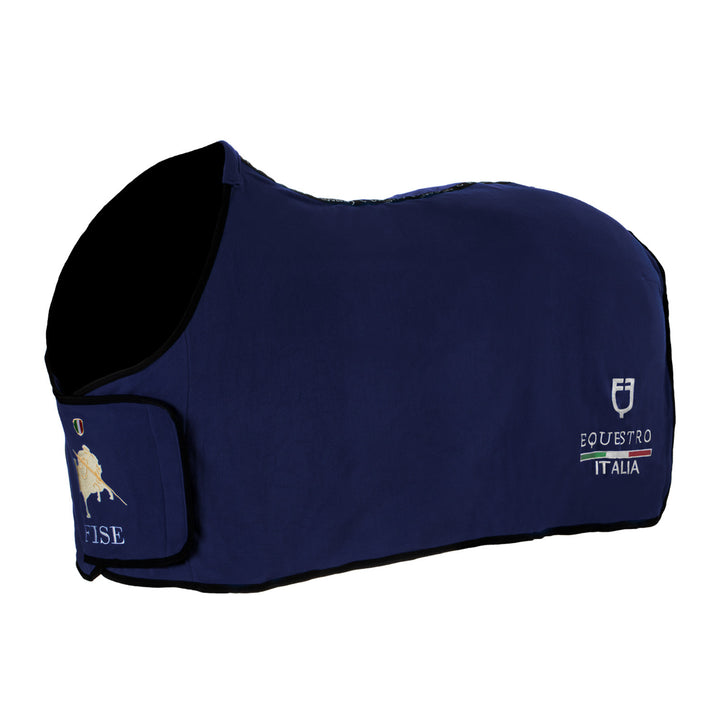 Fleece rug with front closure Equestro X FISE AZZURRO SAVOIA (19-4150)