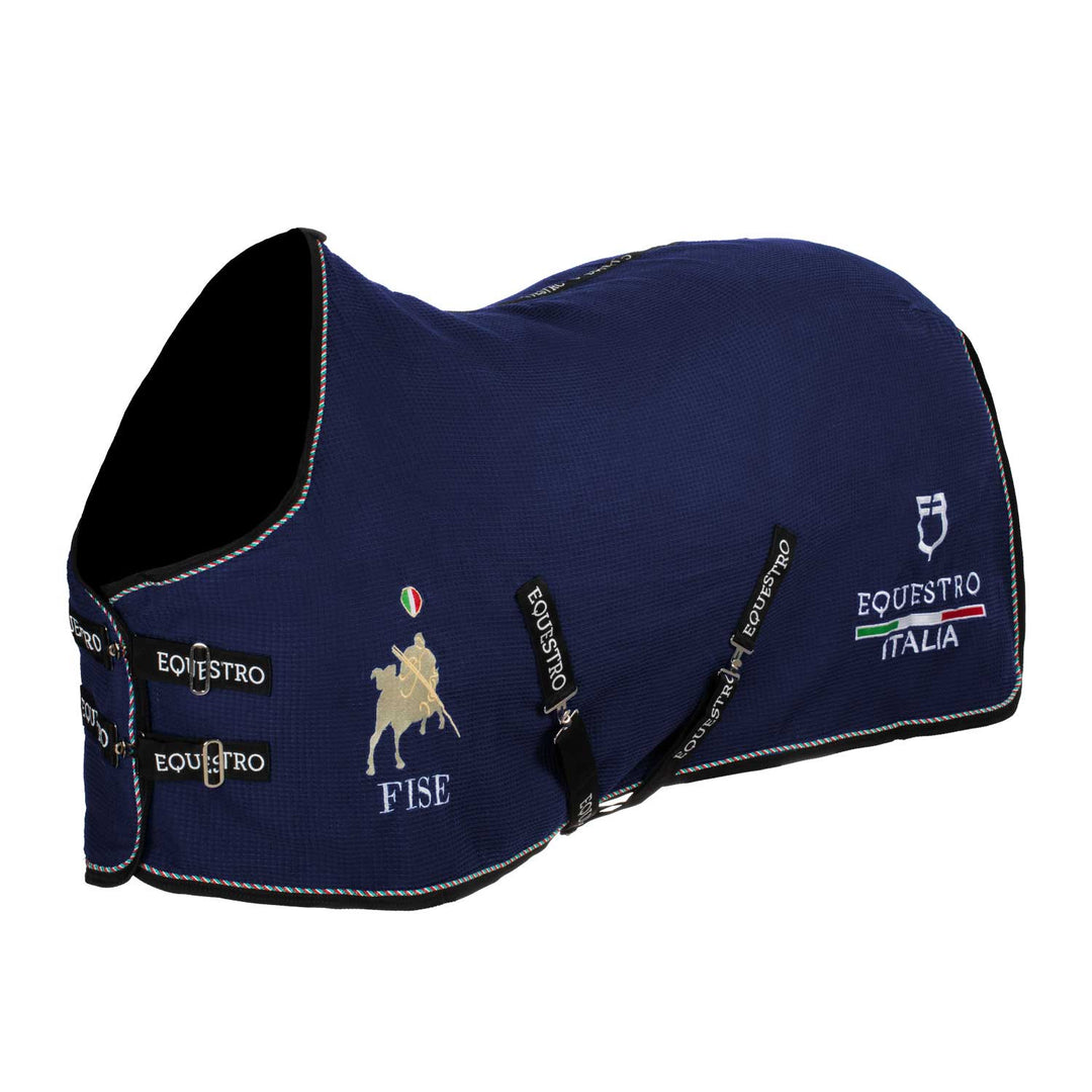 Stable rug in waffle fabric Equestro X FISE NAVY BLAZER (19-3923)