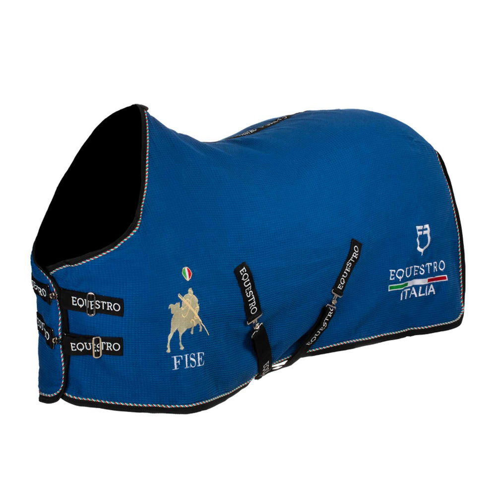 Stable rug in waffle fabric Equestro X FISE AZZURRO SAVOIA (19-4150)