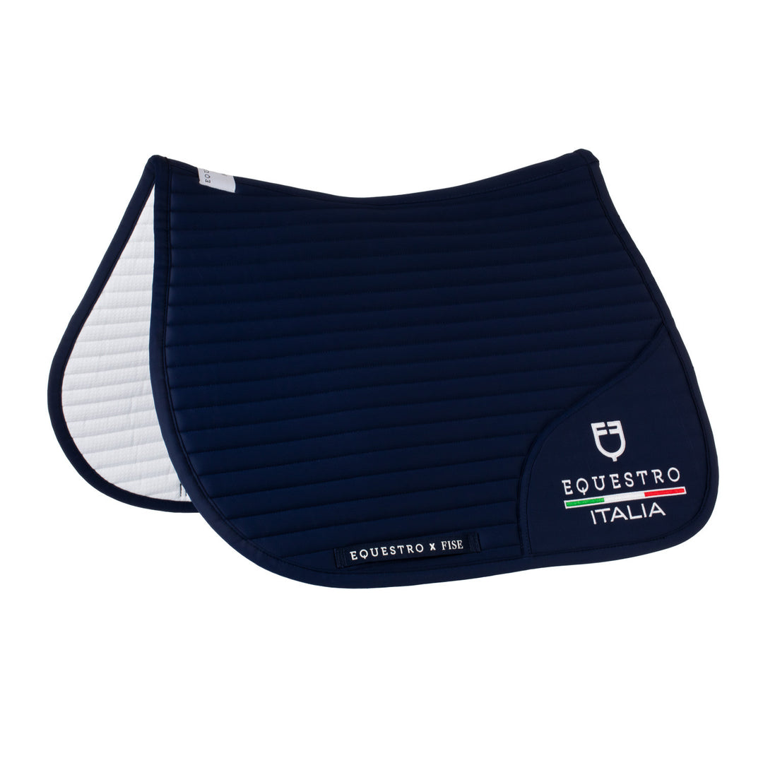 Jumping saddle pad with embroidered logo Eque NAVY BLAZER (19-3923)